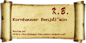 Kornhauser Benjámin névjegykártya